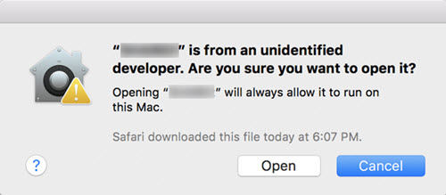 Open an unidentified developer app mac ios
